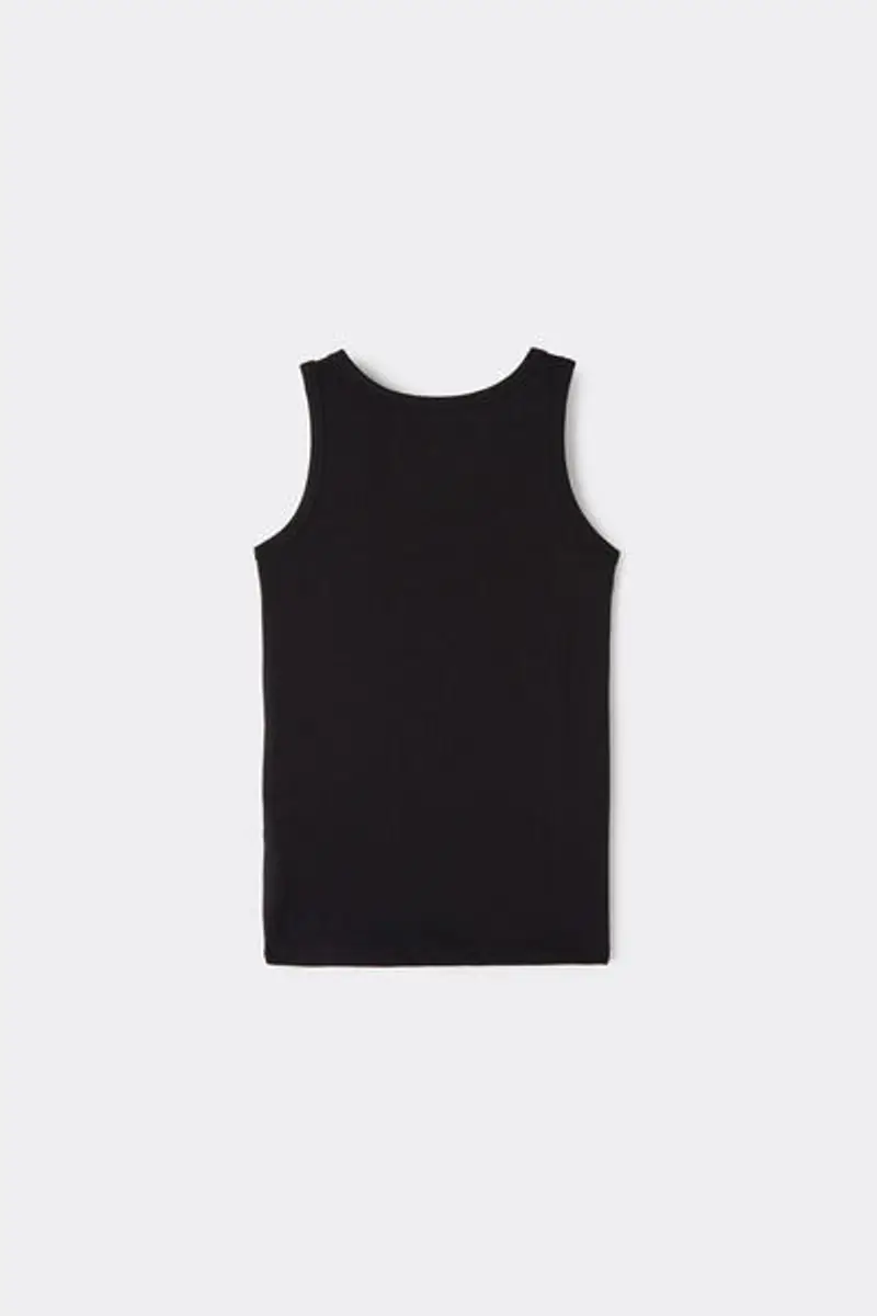 Tezenis Canotta Basic Spalla Larga in Cotone Bimbi Unisex Unisex Nero Taglia 2-3 miniatura 2