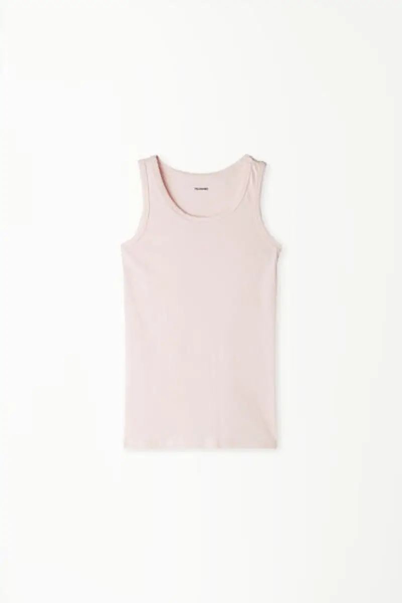 Tezenis Canotta Basic Spalla Larga in Cotone Bimbi Unisex Unisex Rosa Taglia 10-11