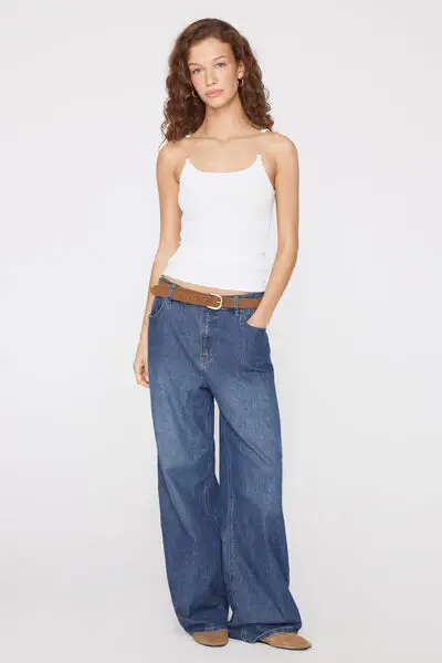 Canotta Cotone Costine con Spalline Invisibili Donna Bianco