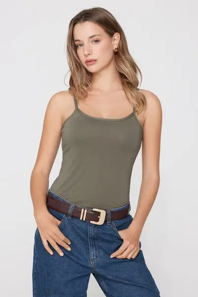 Tezenis Canotta Elasticizzata Donna Verde in Cotone miniatura 3