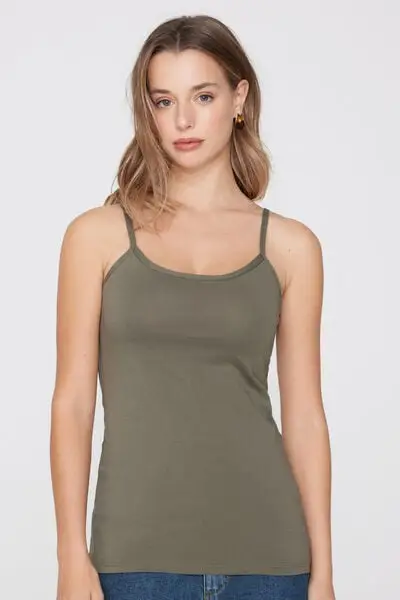 Tezenis Canotta Elasticizzata Donna Verde in Cotone