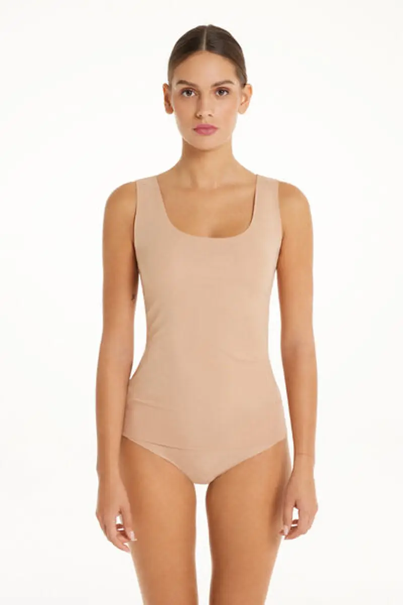 Tezenis Canotta in Cotone Organico Taglio Vivo Donna Naturale Taglia L miniatura 3