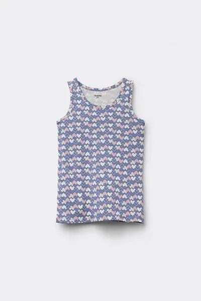 Canotta Spalla Larga Bambini in Cotone Stampato Unisex Unisex