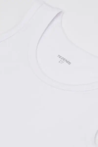 Canotta Spalla Larga Cotone Termico Bimbi Unisex Unisex Bianco miniatura 2