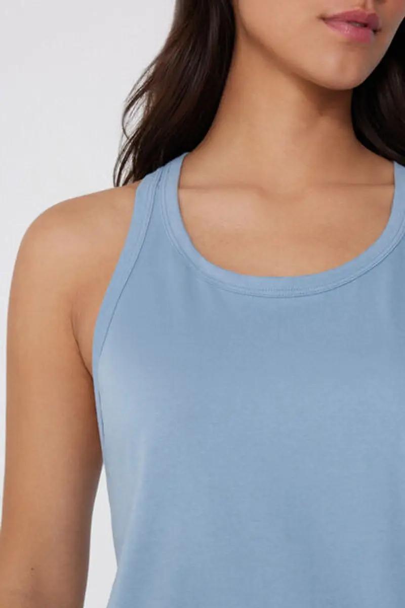 Tezenis Canotta Spalla Larga in Cotone Donna Azzurro Taglia L miniatura 3