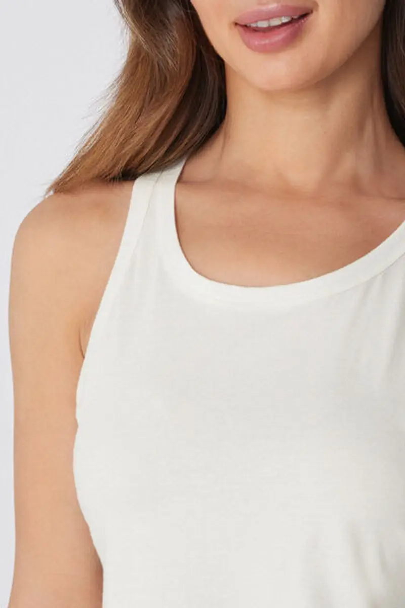 Tezenis Canotta Spalla Larga in Cotone Donna Bianco Taglia L miniatura 3