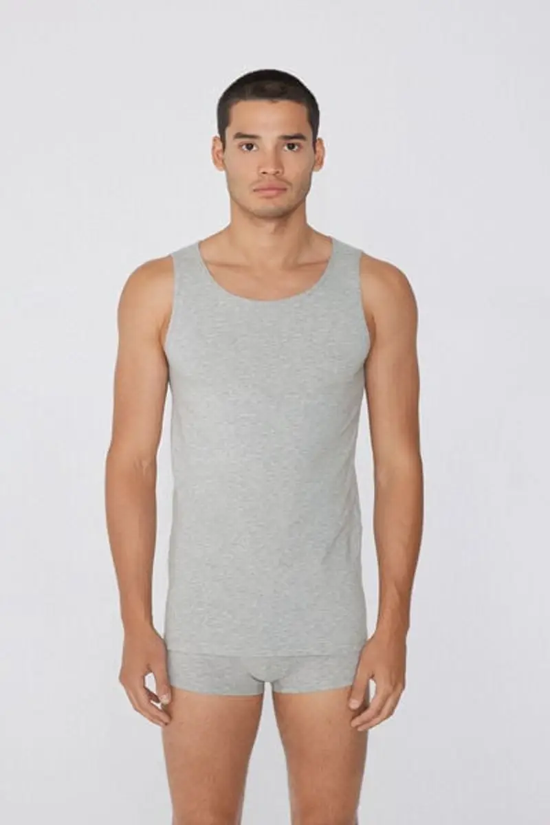 Tezenis Canotta Spalla Larga in Cotone Elasticizzato Uomo Grigio Taglia L