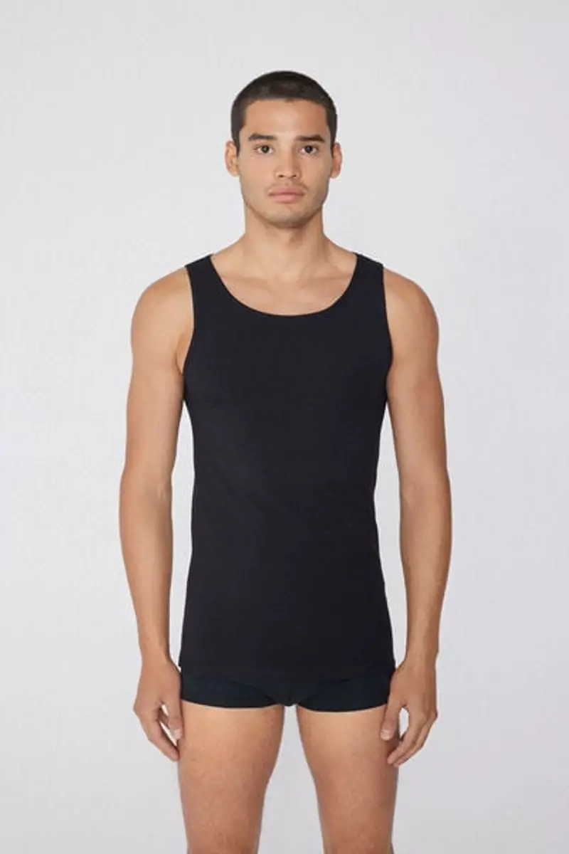Tezenis Canotta Spalla Larga in Cotone Elasticizzato Uomo Nero Taglia L