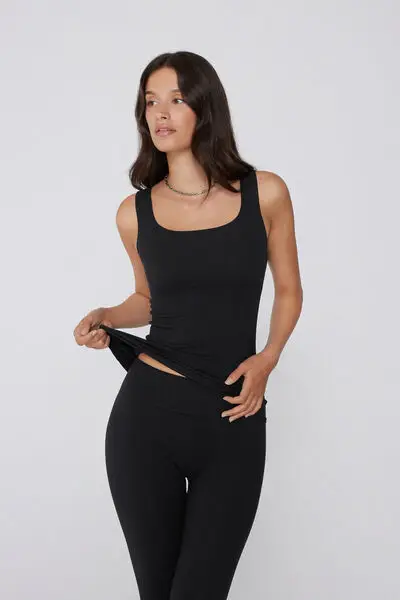 Canotta Spalla Larga Invisible Therm Donna Nero miniatura 3