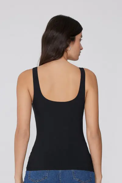 Canotta Spalla Larga Natural Lifting 2 in 1 Donna Nero miniatura 2