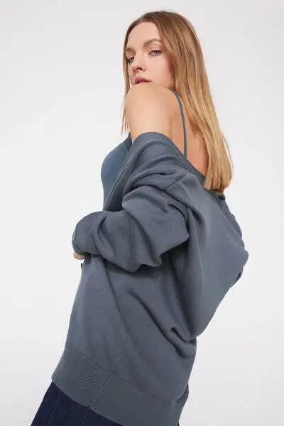 Tezenis Cardigan Donna Blu 4254270 miniatura 3