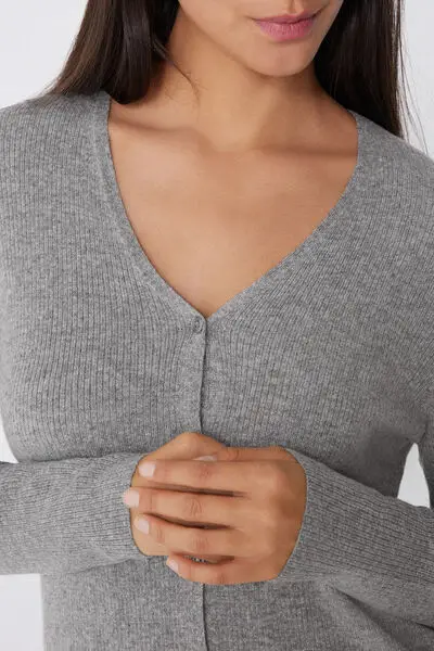 Tezenis Cardigan Donna Grigio 4270294 miniatura 3