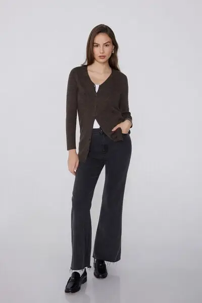 Tezenis Cardigan Donna Marrone 3936030 miniatura 3