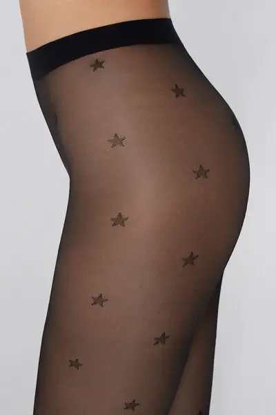 Collant 40 Denari Fantasia Donna Nero miniatura 2