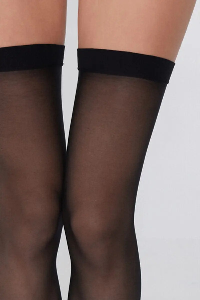 Tezenis Collant da Reggicalze 20 Denari Donna Nero Taglia M miniatura 2