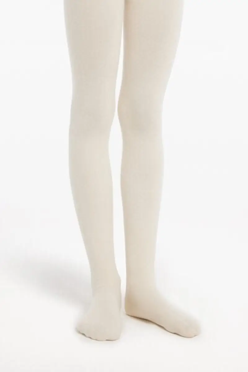 Tezenis Collant in Cotone Basico Bambina Bambina Avorio Taglia 10-13