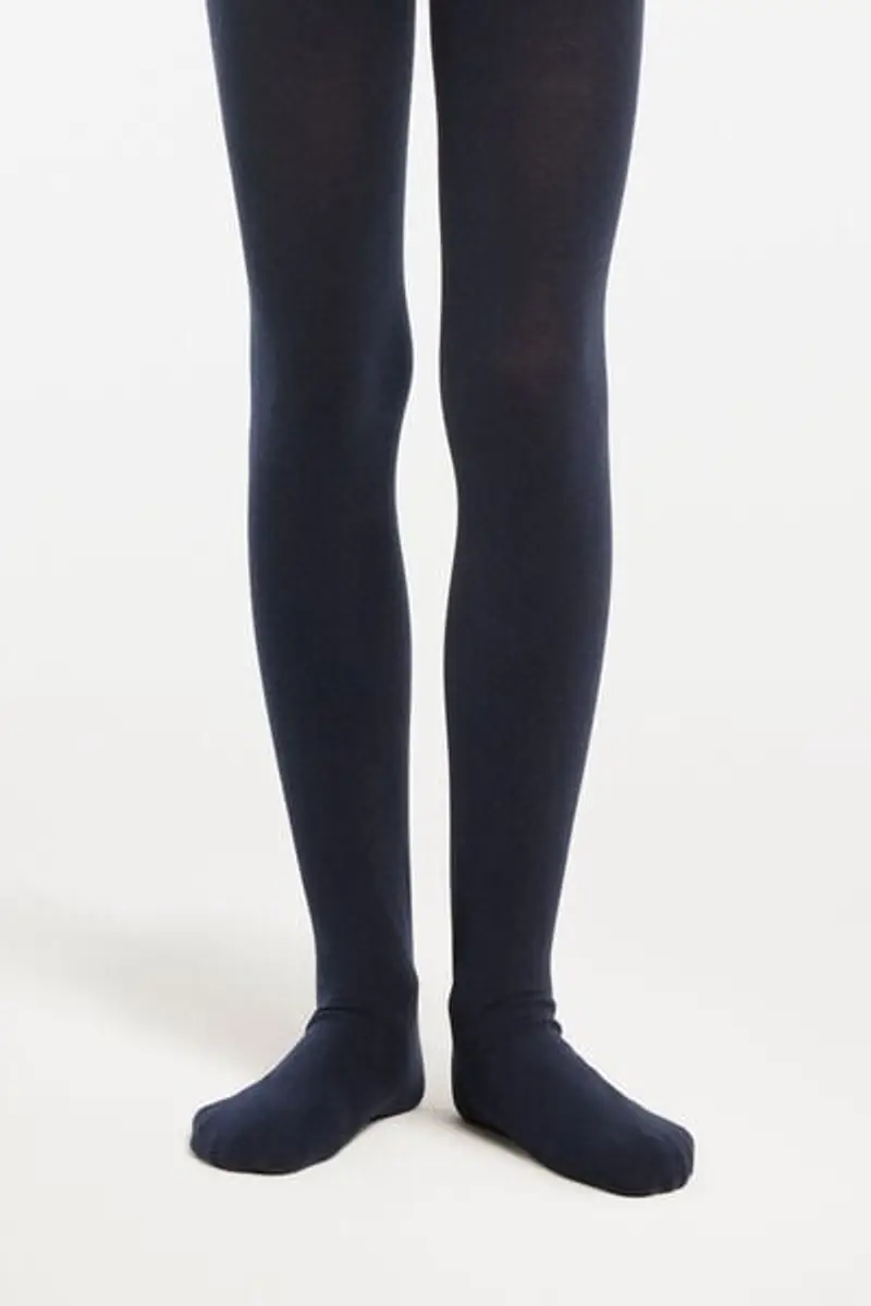 Tezenis Collant in Cotone Basico Bambina Bambina Blu Taglia 10-13