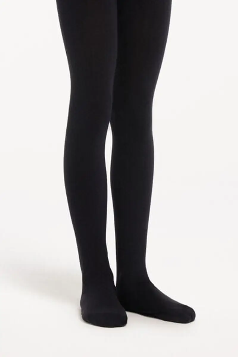 Tezenis Collant in Cotone Basico Bambina Bambina Nero Taglia 7-9