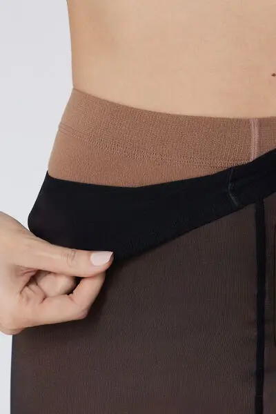 Collant Termici Coprenti Effetto Velato Donna Nero miniatura 3