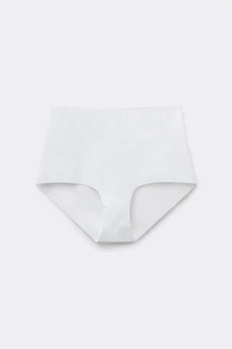 Tezenis Culotte Alta Microfibra Riciclata Taglio Vivo Donna Bianco Taglia L