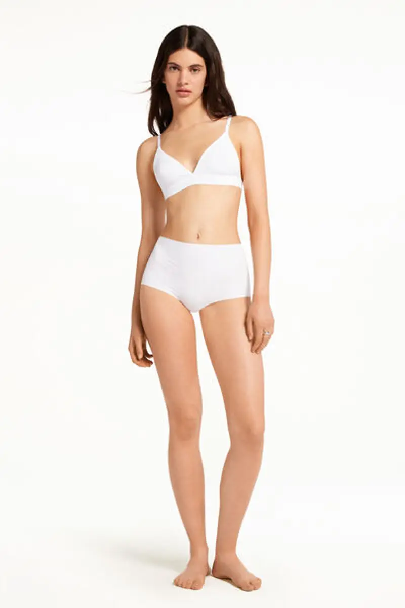 Tezenis Culotte Alta Microfibra Riciclata Taglio Vivo Donna Bianco Taglia L miniatura 3