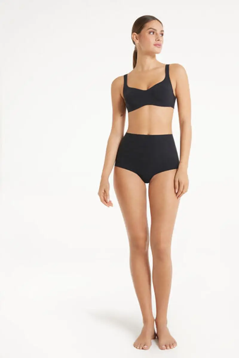 Tezenis Culotte Alta Microfibra Riciclata Taglio Vivo Donna Nero Taglia L miniatura 3