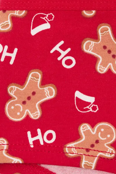 Culotte Bimba in Cotone con Stampa Natalizia Bambina Rosso miniatura 2