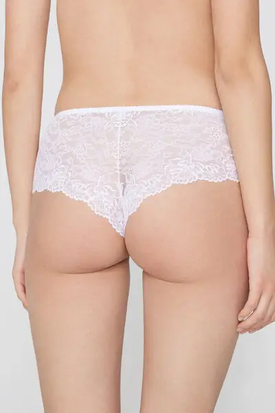 Culotte in Pizzo Riciclato Donna Bianco miniatura 3
