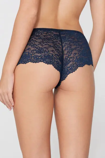 Culotte in Pizzo Riciclato Donna Blu miniatura 3