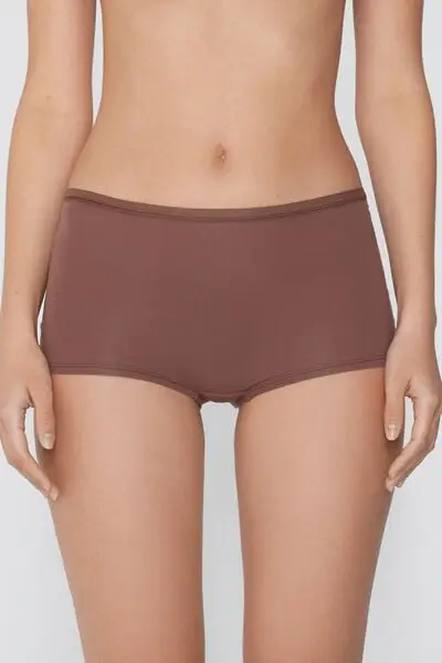 Culotte Pantaloncino Cotone Organico Donna Marrone miniatura 2