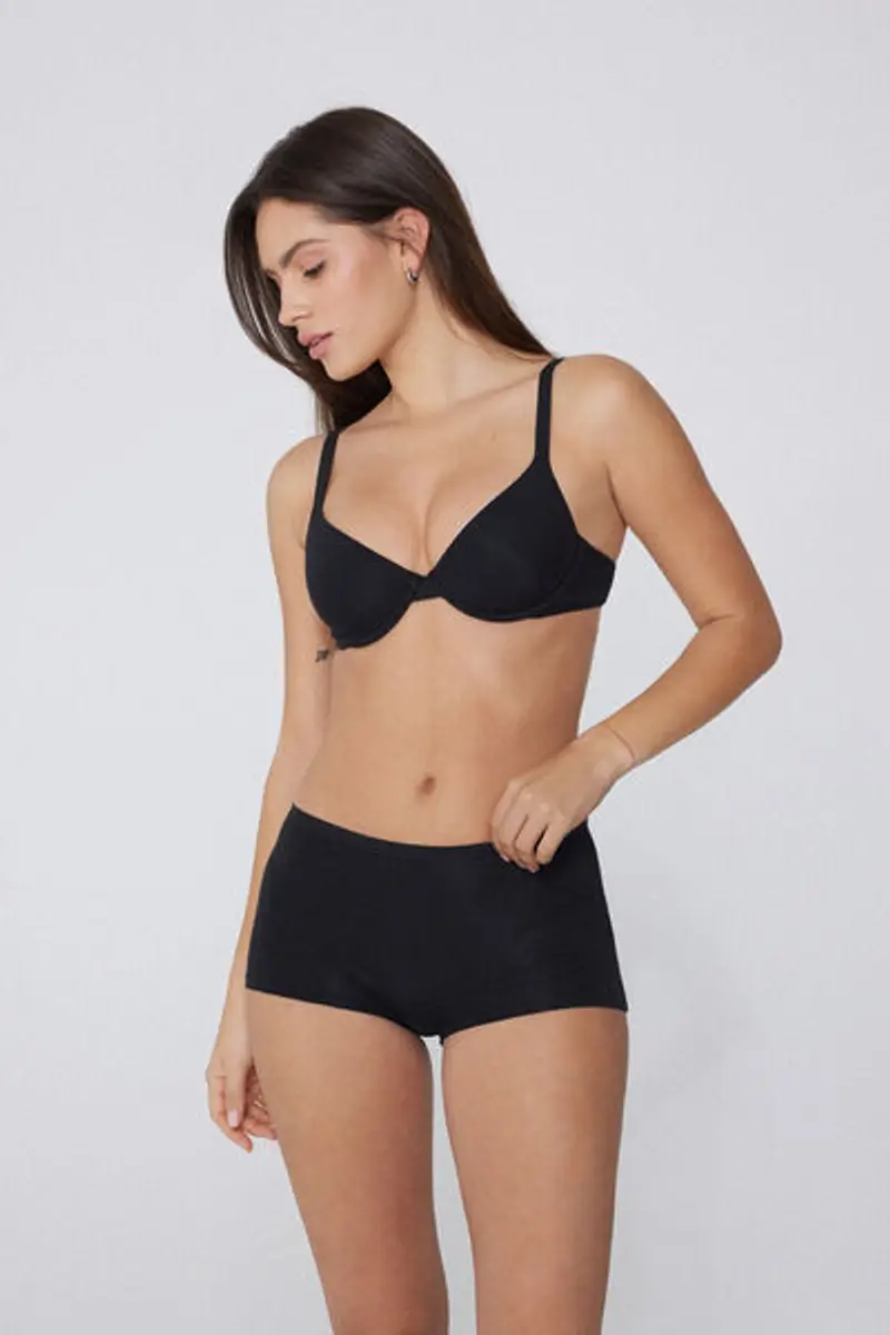 Tezenis Culotte Pantaloncino Cotone Organico Donna Nero Taglia L miniatura 3