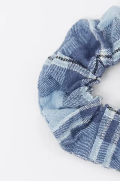 Elastico Capelli in Flanella Donna Blu miniatura 3