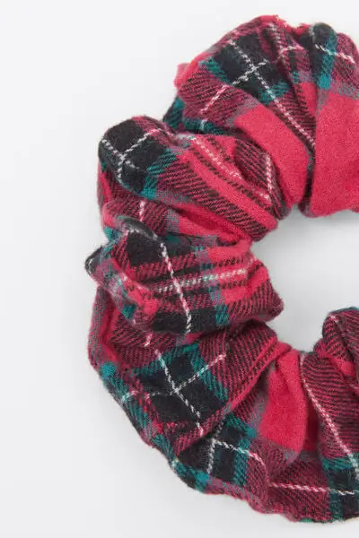 Elastico Capelli in Flanella Donna Rosso miniatura 3