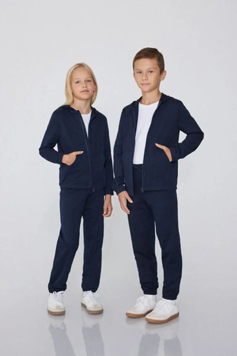 Tezenis Felpa Bimbi Cotone con Cappuccio e Zip Unisex Unisex Blu Taglia 10-11