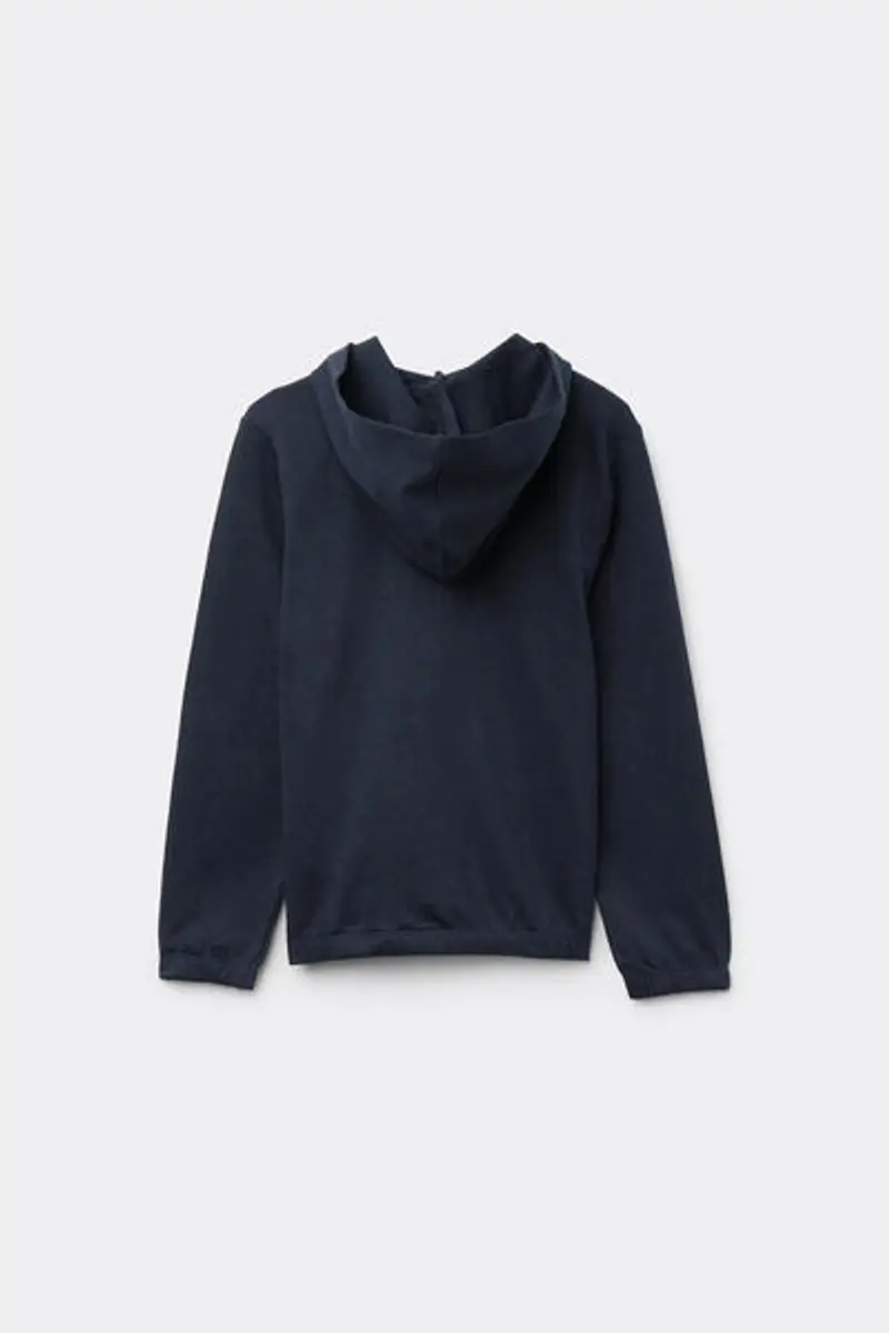 Tezenis Felpa Bimbi Cotone con Cappuccio e Zip Unisex Unisex Blu Taglia 10-11 miniatura 3