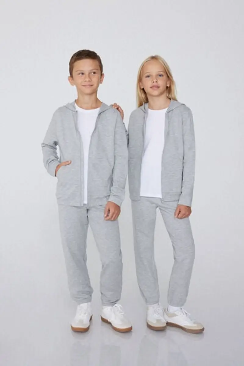Tezenis Felpa Bimbi Cotone con Cappuccio e Zip Unisex Unisex Grigio Taglia 2-3