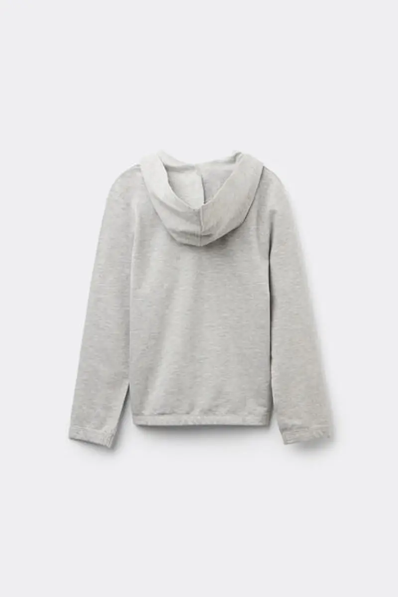 Tezenis Felpa Bimbi Cotone con Cappuccio e Zip Unisex Unisex Grigio Taglia 2-3 miniatura 3