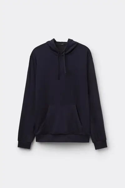 Felpa con Cappuccio Soft touch Uomo Blu