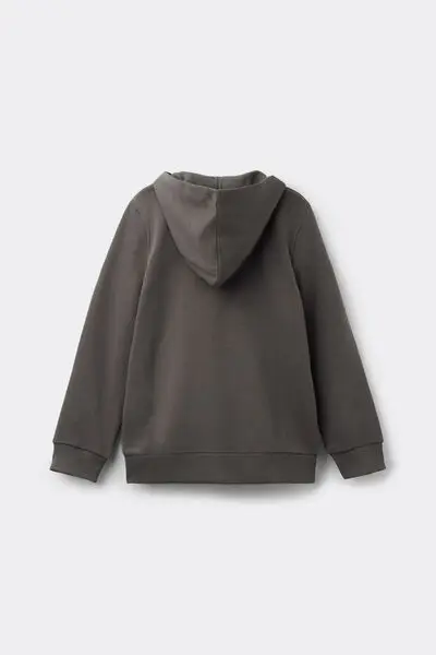 Felpa con Zip e Cappuccio Bimbi Unisex Unisex Verde miniatura 3