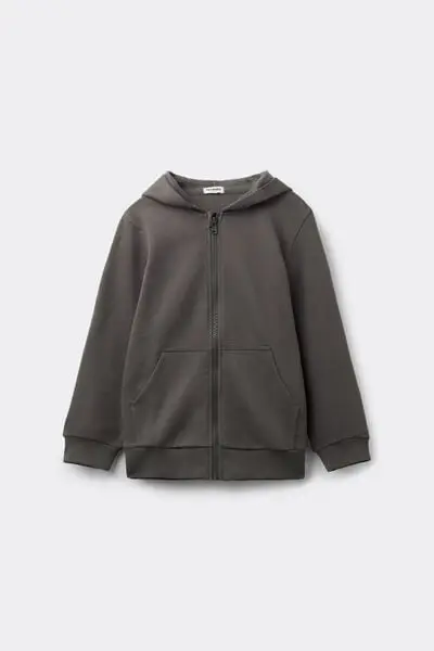 Felpa con Zip e Cappuccio Bimbi Unisex Unisex Verde