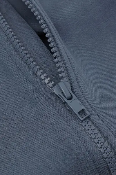 Felpa con Zip Soft Touch Bimbi Unisex Unisex Blu miniatura 2