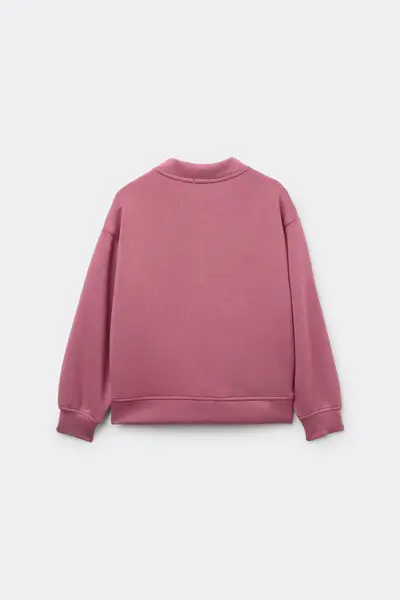 Felpa con Zip Soft Touch Bimbi Unisex Unisex Rosa miniatura 3