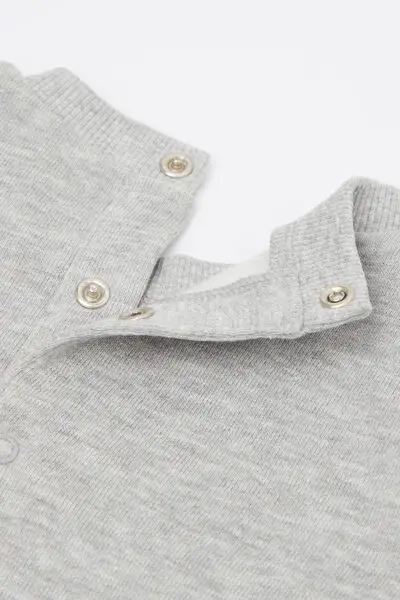 Felpa Girocollo Cotone Stampato Baby Grigio miniatura 2