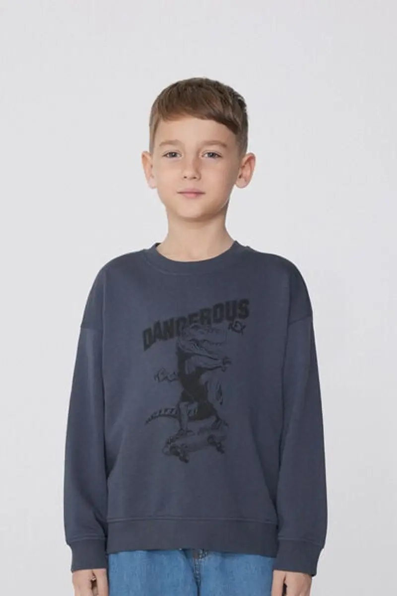 Tezenis Felpa Manica Lunga con Stampa Bimbo Bambino Grigio Taglia 10-11