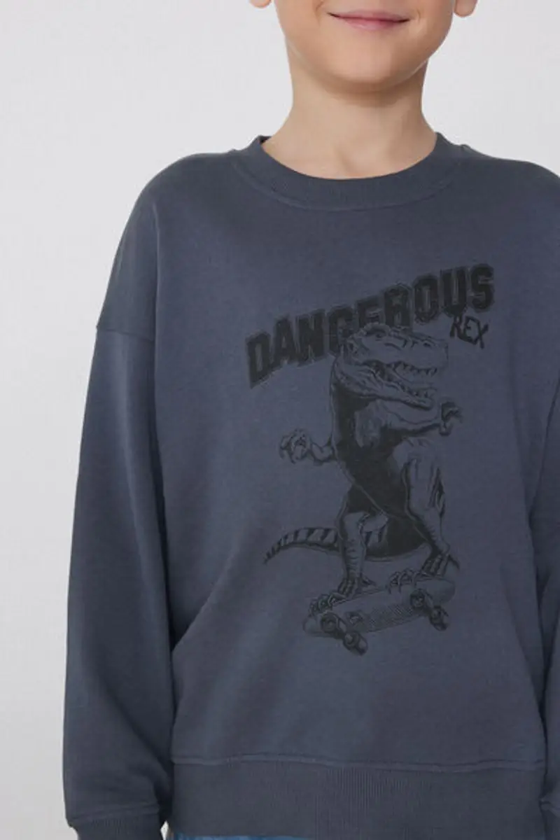 Tezenis Felpa Manica Lunga con Stampa Bimbo Bambino Grigio Taglia 10-11 miniatura 3