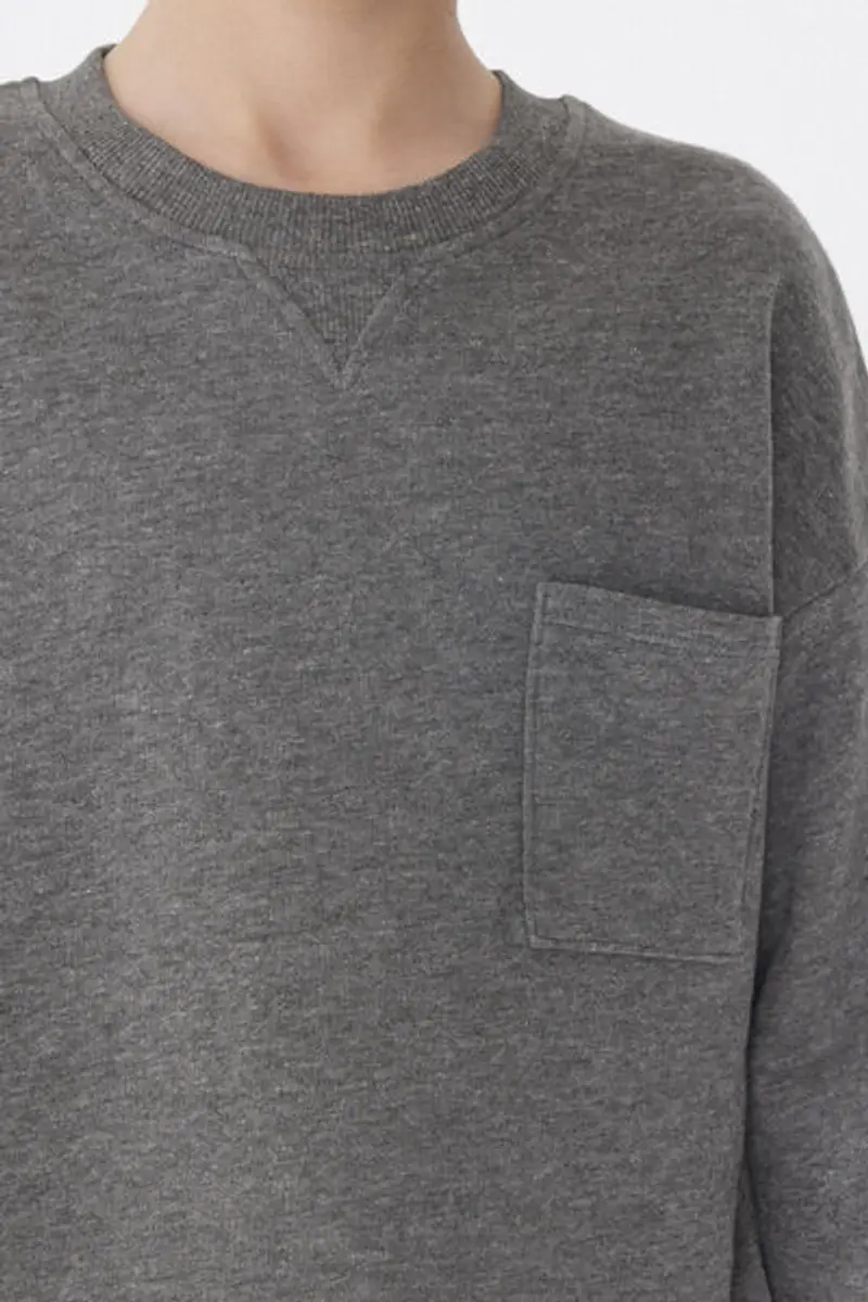 Tezenis Felpa Manica Lunga Girocollo con Taschino Bimbo Bambino Grigio Taglia 10-11 miniatura 3