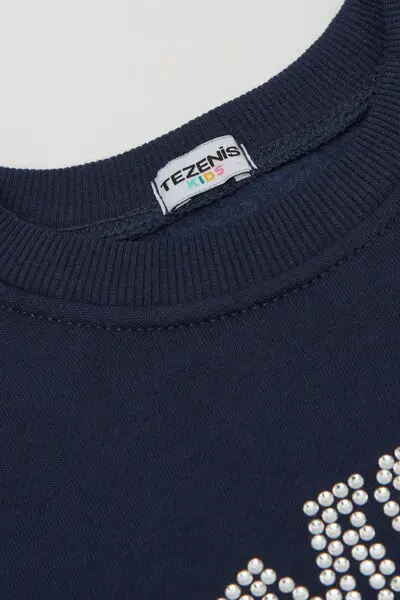 Felpa Pesante Bimba con Stampa Bambina Blu miniatura 2