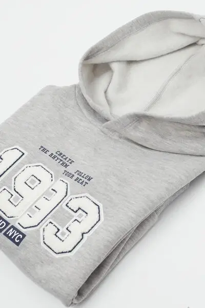 Felpa Pesante Bimbo con Cappuccio e Stampa Bambino miniatura 2