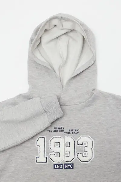 Felpa Pesante Bimbo con Cappuccio e Stampa Bambino miniatura 3