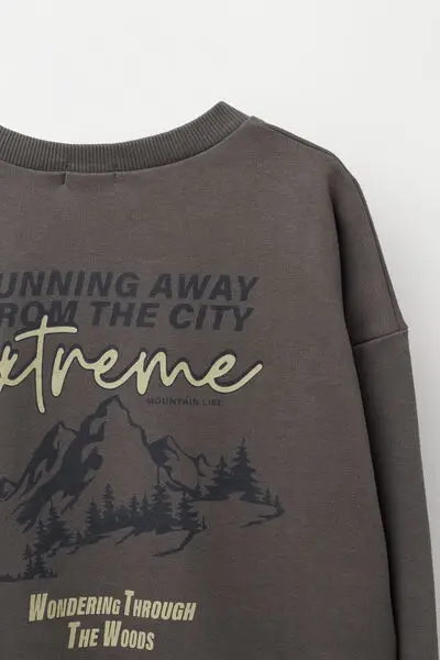 Felpa Pesante Bimbo Girocollo e Stampa Bambino miniatura 3